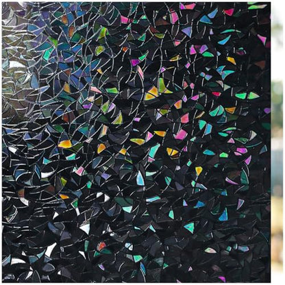 Haton Rainbow Blackout Window Film, Total Light Blocking 17.5" x 78.7" - color: Black, size: 17.5" x 78.7"
