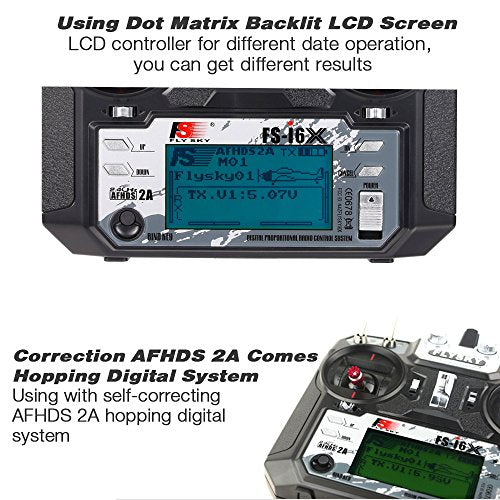 Flysky FS-i6X 2.4GHz 10CH AFHDS 2A RC Transmitter with FS-iA6B Receiver for RC Drone Airplane Helicopter
