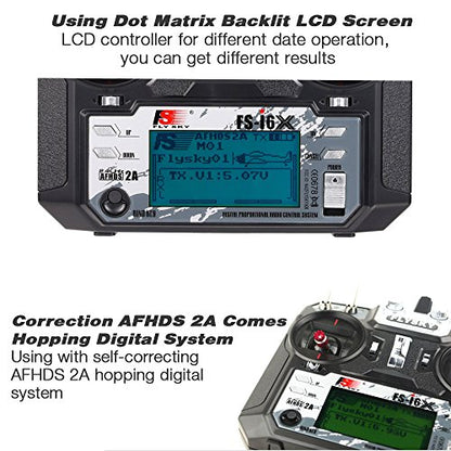 Flysky FS-i6X 2.4GHz 10CH AFHDS 2A RC Transmitter with FS-iA6B Receiver for RC Drone Airplane Helicopter