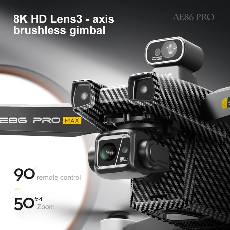 AE86ProMax Drones with camera for Adults 4k,3 Batteries Carbon - color: Carbon Fiber