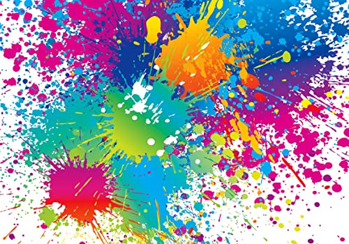 10x7Ft Colorful Splatter Background Abstract Background Paint Splash Backdrop Video Studio Photograph Photo Booth Props Backdrop ME595 - size: 10x7Ft