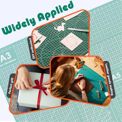 2 Packs A3 Cutting Mats, 12" x 18" Rotary Cutting Mat - size: A3 (2 PCS): 12 inches x 18 inches