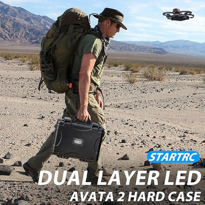 STARTRC Waterproof Carrying Hard Case for DJI Avata 2 Fly More Combo with Goggles 3(NOT for Goggles N3)/RC Motion 3/FPV Remote Controller 3,Battery Charging Hub,FPV Drone Accessories (Dual Layer)
