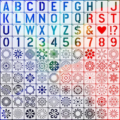 100 Pcs Small Stencils for Painting on Wood 2 x 2 Inches(Fireworks) - color: Fireworks