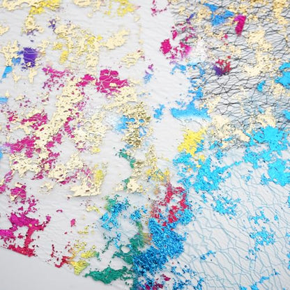 Colorful Textured Fabric Paper(gilded mesh, Close to A5 size) - color: gilded mesh