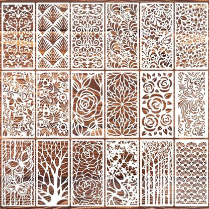 Stencils for Crafts Reusable Art Stencils for Painting 8"x4" - style: Floral