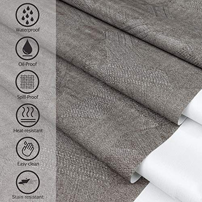 AIRCOWRIE Waterproof Rectangle Vinyl Tablecloths 108x54 Inch - color: Brown, size: 108" x 54" (Rectangular)
