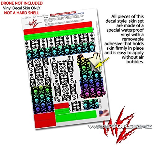 Skin Decal Wrap 2 Pack Compatible with DJI Ryze Tello Skull and Crossbones Pattern Bw Drone NOT Included