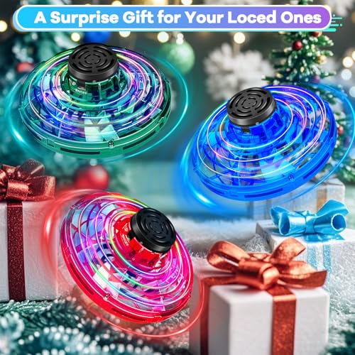 Drone for Kids Flying Toys, 2026 Upgrade LED Fidget Spinner (Navy, Plastic)