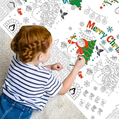 Large Christmas Coloring Tablecloth, 54 x 108 Inches - color: Christmas