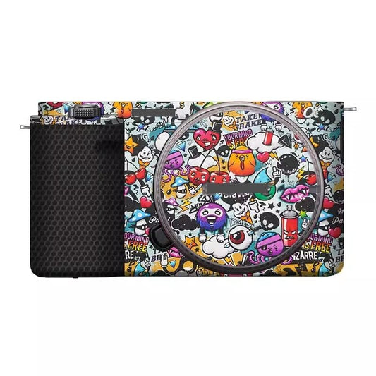 Camera Cover Skin Sticker for Sony ZV-E10 Camera Protector Film Skin Anti-Scratch Protective Decoration (Graffiti White) - color: Graffiti White