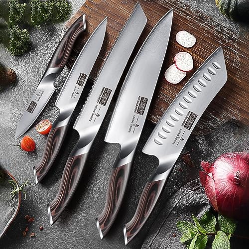 HOSHANHO Knife Set with Magnetic Knife Holder, 6PCS Kitchen Knife Sets - size: 8"