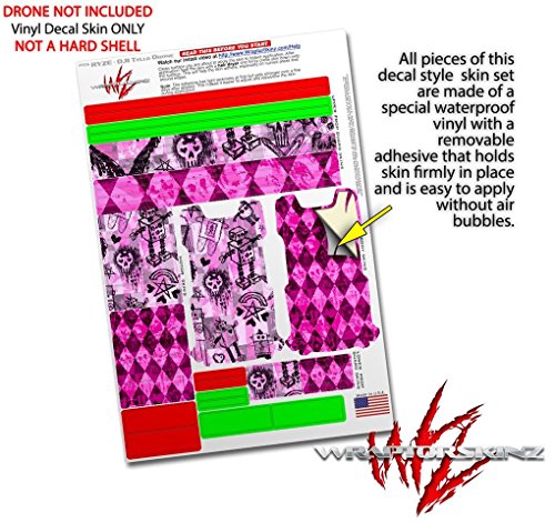 Skin Decal Wrap 2 Pack Compatible with DJI Ryze Tello Scene Kid Sketches Pink Drone NOT Included