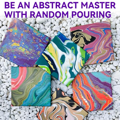 OPHIR Metallic Acrylic Pour Paint Kit, 6 Colors for Fluid Art Projects - color: 6 Metallic Colors Set