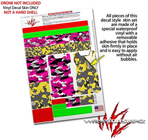 Skin Decal Wrap 2 Pack Compatible with DJI Ryze Tello WraptorCamo Digital Camo Hot Pink Drone NOT Included