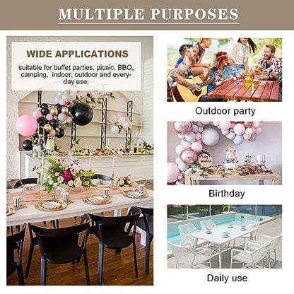 Waterproof Vinyl Tablecloth with Flannel Backing 2 Pcs 60x84 In Beige - color: Beige, size: 60x84 Inch (Rectangular)