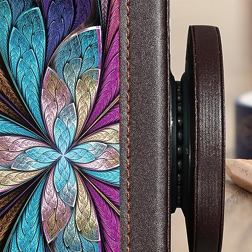 360° Rotating Remote Control Holder, PU Leather TV Remote Caddy, Pen Holder - color: Butterfly