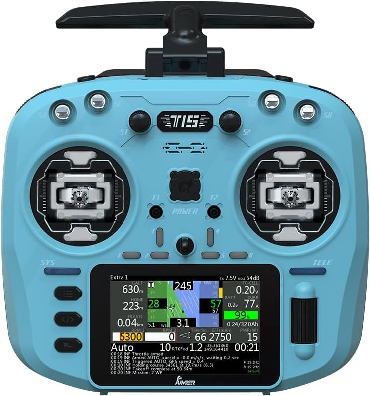 Jumper T15 2.4GHz VS-M Hall Sensor Gimbals 3.5" HD Touch Color Screen ELRS EdgeTX ExpressLRS Radio Controller - color: Blue