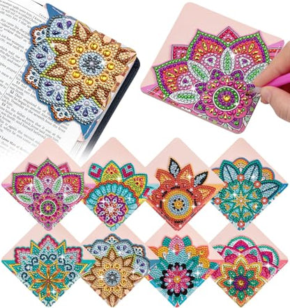 8 PCS Diamond Art Bookmarks, Diamond Painting Bookmarks for Book Lovers - color: Multicolor