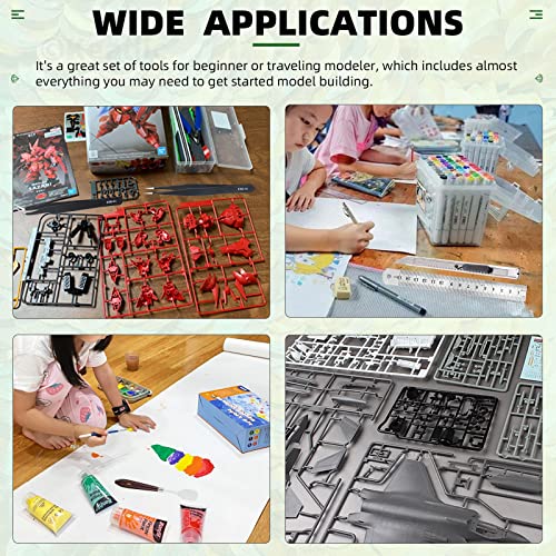 Keadic 31Pcs Professional Model Tools Compatible with Vinyl Weeding Tool Includes Paper Trimmer Cutting Board Utility Knife with Blades, Hobby Building Tools Craft Set