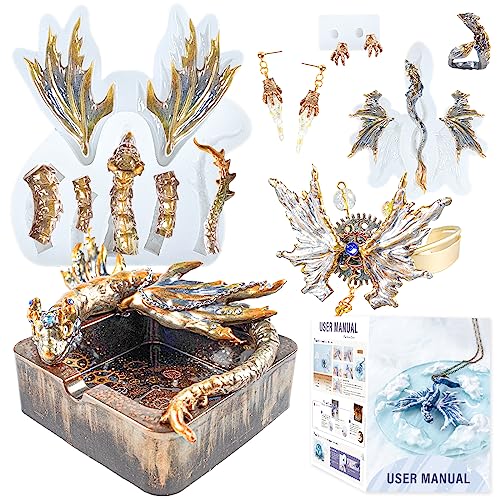 Dragon Resin Molds Pack of 2 for Jewelry Making with User Manual