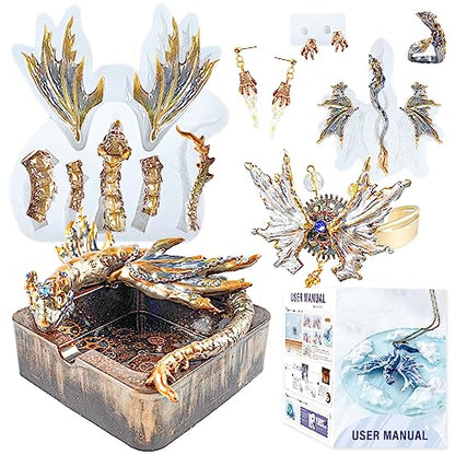 Dragon Resin Molds Pack of 2 for Jewelry Making with User Manual