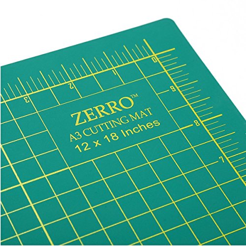 ZERRO Self Healing Cutting Mat 12" x 18" Double Sided Cutting Sewing Mat - size: 17.7"L x 11.8"W