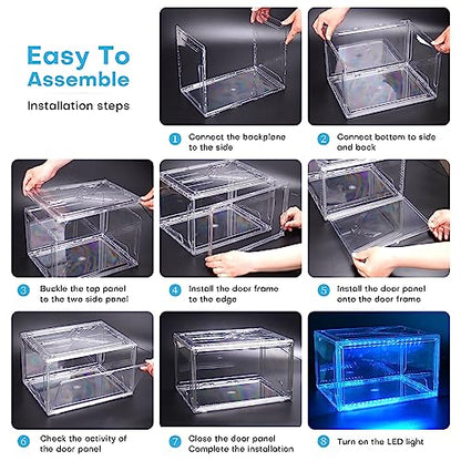 Oltraman LED Smart Shoe Boxes Display Case, Stackable Storage Organizers - color: Clear