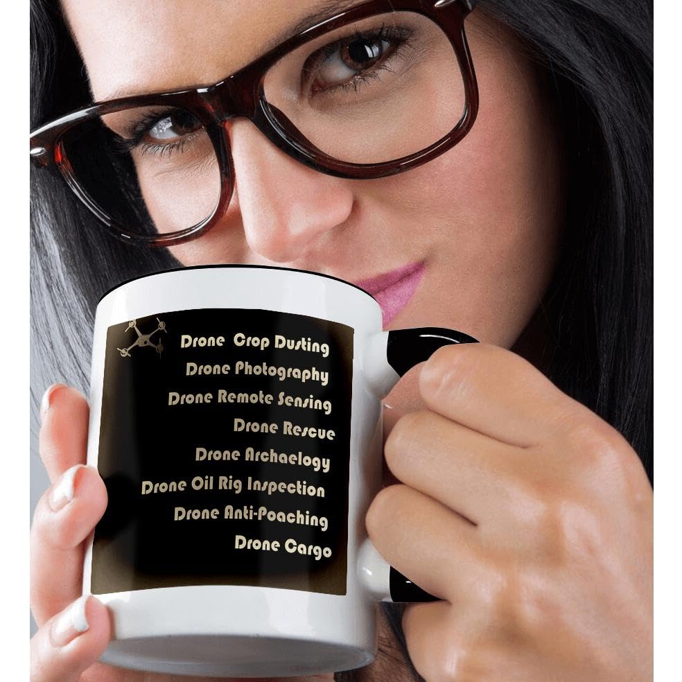 3dRose Antique Drone with DIY Accelerometer 11oz Two-Tone Black Mug