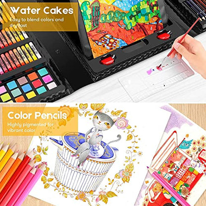 iBayam 251-Pc Art Kit – Easel, Sketchbook, Scratch Paper, Crayons & Pencils - color: Purple