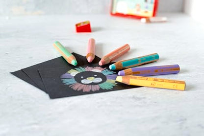 STABILO - woody 3-in-1 - Multi-Talented Pencil - Pack of 18 - style: Set + Sharpener + Brush