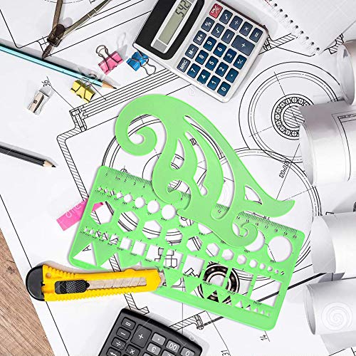 SIQUK 9 Pieces Drawings Templates French Curve Geometric Templates