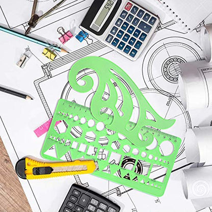 SIQUK 9 Pieces Drawings Templates French Curve Geometric Templates