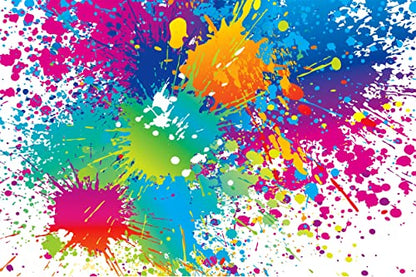 9x6Ft Colorful Splatter Background Abstract Background Paint Splash Backdrop Video Studio Photograph Photo Booth Props Backdrop ME594 - size: 9x6Ft