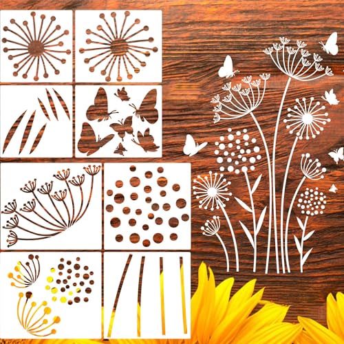 Large Flower Stencils for Painting Dandelion Stencils for Wood Fence - style: Dandelion