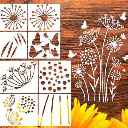 Large Flower Stencils for Painting Dandelion Stencils for Wood Fence - style: Dandelion