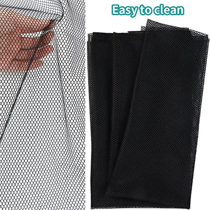FSWCCK Mesh Fabric, Soft Mesh Netting Slightly Stretchy for Shopping Bag, Backpack Pocket and Netting Clothes - color: Black