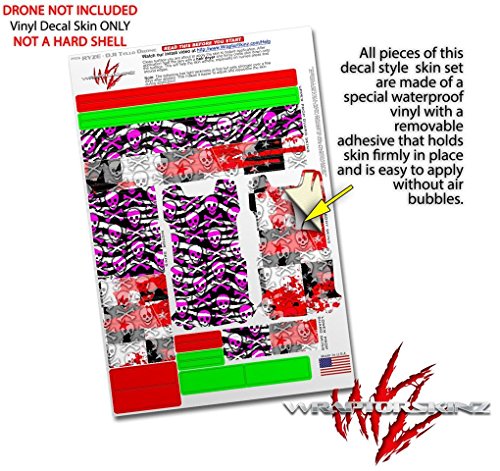 Skin Decal Wrap 2 Pack Compatible with DJI Ryze Tello Zebra Pink Skulls Drone NOT Included