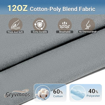 12oz Heavy Duty Cotton Canvas Fabric, Thickend Cotton Duck Cloth, 3 Yard - color: Gray, size: 3 Yards Pre-cut