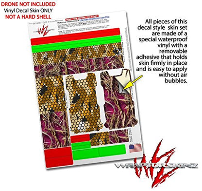 Skin Decal Wrap 2 Pack Compatible with DJI Ryze Tello HEX Mesh Camo 01 Orange Drone NOT Included