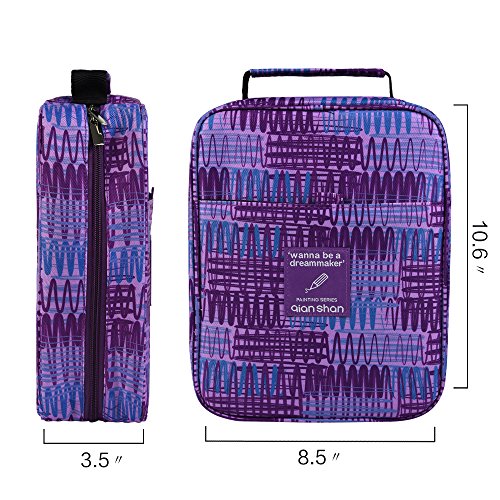 Pencil Case Holder Slot with Zipper Closure Large Capacity Pen Organizer - color: purple