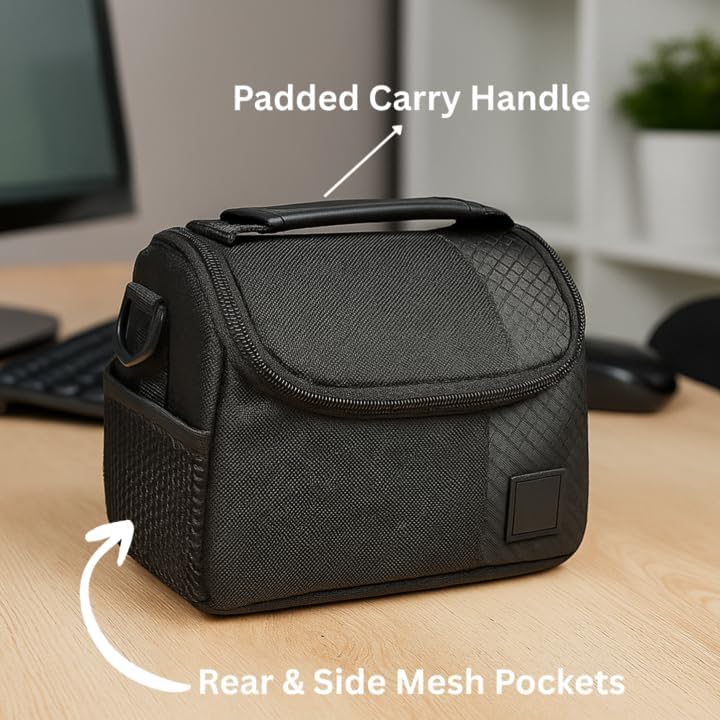 eCostConnection Small Padded Camera Bag with Shoulder Strap – Compact DSLR & Mirrorless Camera Carrying Case, Lightweight Protective Crossbody Case - size: Small