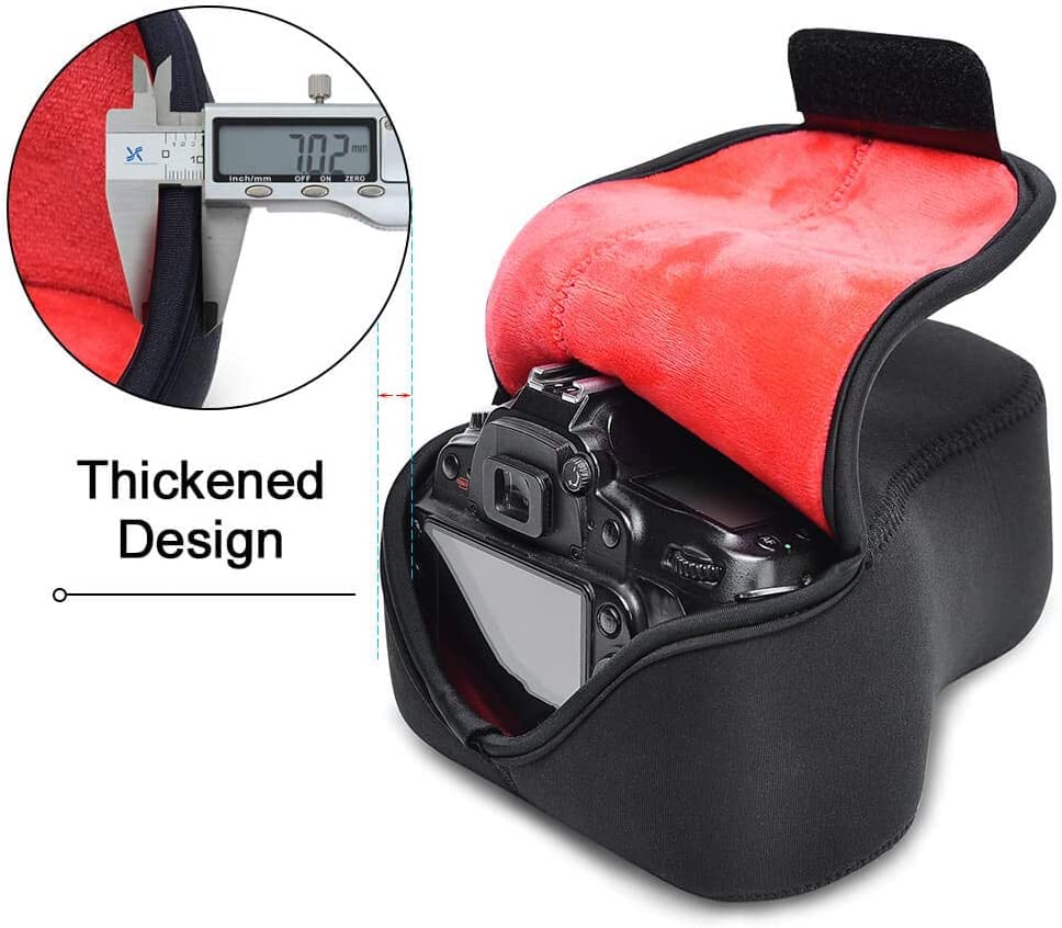 CADeN DSLR SLR Camera Sleeve Case with Neoprene Protection, Compatible for Nikon, Canon, Pentax, Sony and ect...(Medium Black) - size: medium