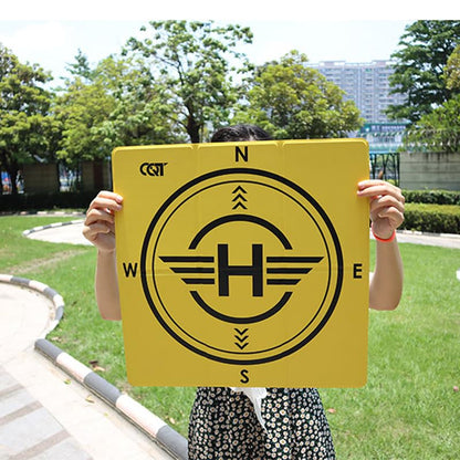 Drone Landing Pad Weighted, Double-Faced (Yellow & Black) Waterproof Portable Fast-Foldable Helipad for DJI FPV Mavic 2 /Mini SE