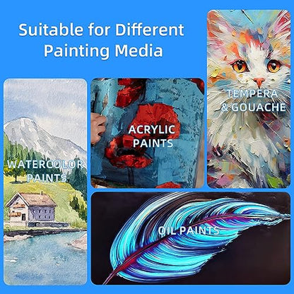 20 Pack Stretched Canvases-4Packs of 4x4,5x7,8x10,9x12,11x14 - size: Mix 20Pack