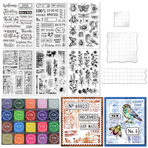 29 Pcs Acrylic Stamps for Crafting Card Making Supplies Set - style: 29Pcs Journal Clear Stamps