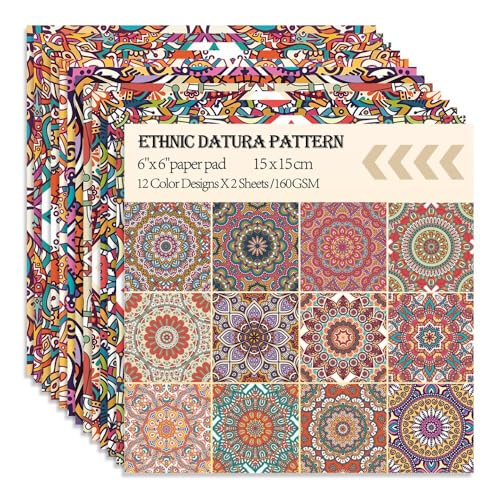 6x6" Cardstock Single Sided Scrapbooking,Craft Decorative Scrap Book Paper - color: 24sheets-datura