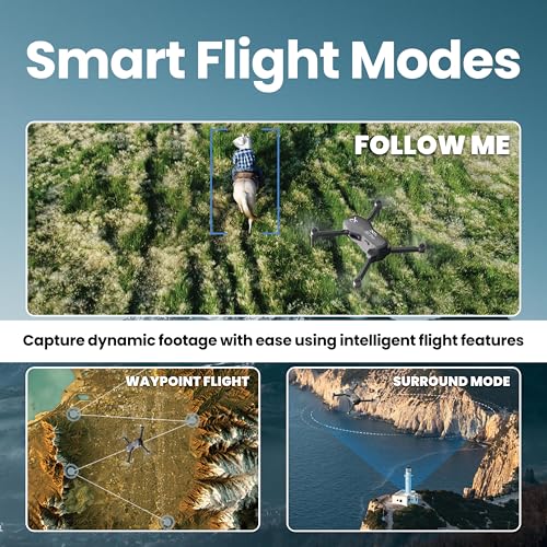 DCX EZ Pro Drones with Camera for Adults 4K, Obstacle Avoidance, GPS Auto Return Home, Beginner-friendly, 3-axis Gimbal, Follow Me Mode, Long Flight Time, FAA Remote ID