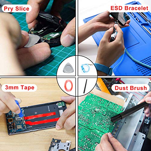 Precision Screwdriver Set, Electronics Repair Tool Kit with Anti Static Mat, ESD Wristband,Fast Home Multi-types Drivers for Phone, Computer, Laptop (Black)
