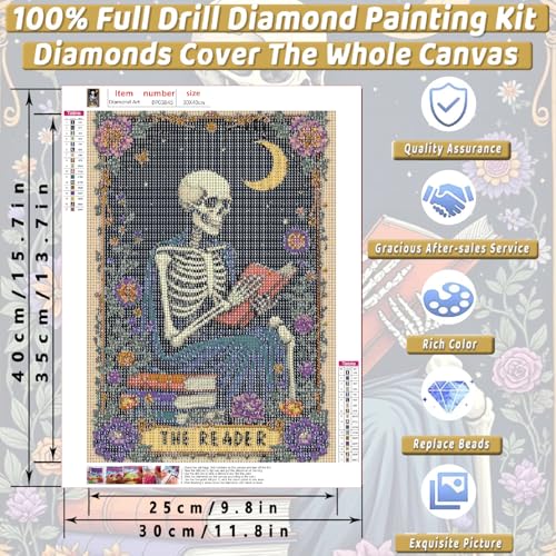 Skull Diamond Art Kits for Adults Funny Diamond Painting Kit for Beginner - color: DP03845